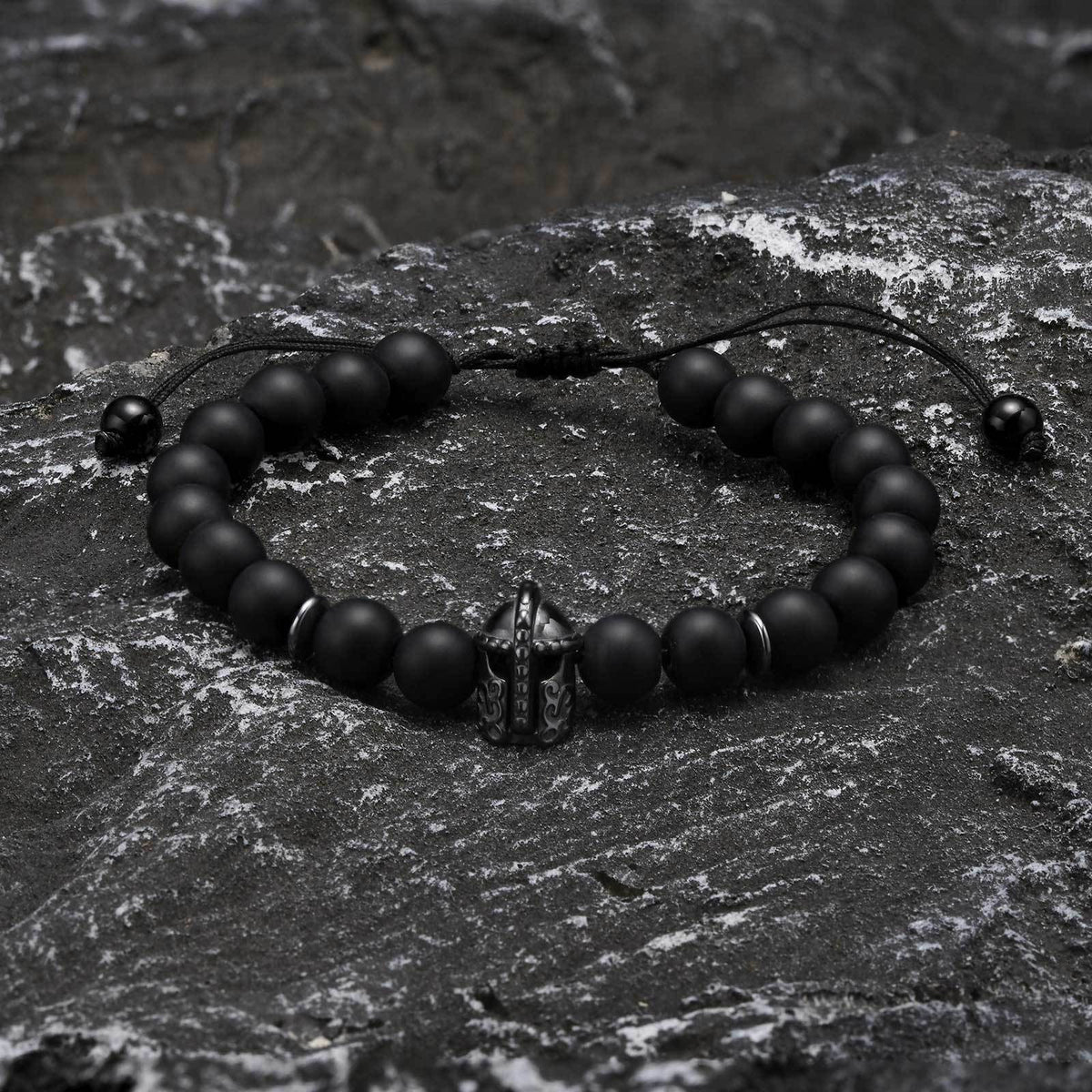 Braided Adjustable Black Stainless Steel Bracelet