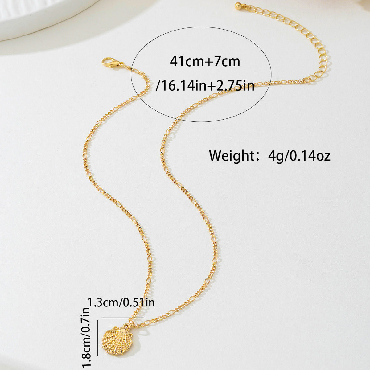 Planderful Vienna Verve Gold Shell Pendant Necklace – Elegant Design for Daily Wear