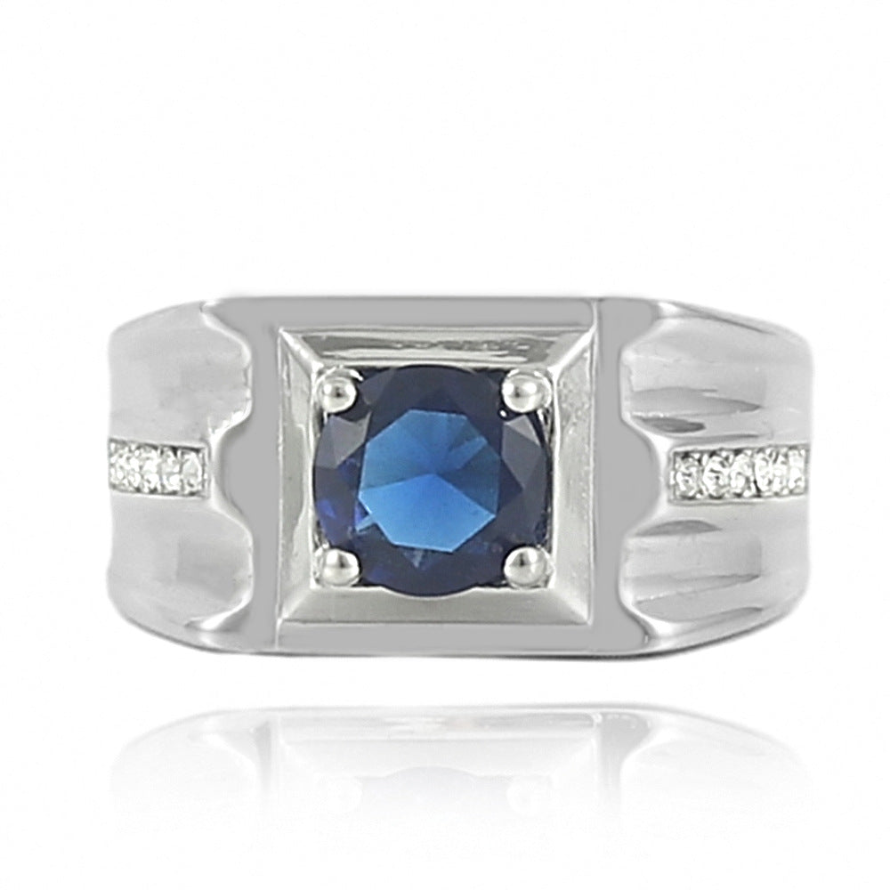 Trendy Multicolor Stone Titanium Steel Ring for Personalized Fashion - Unisex Design