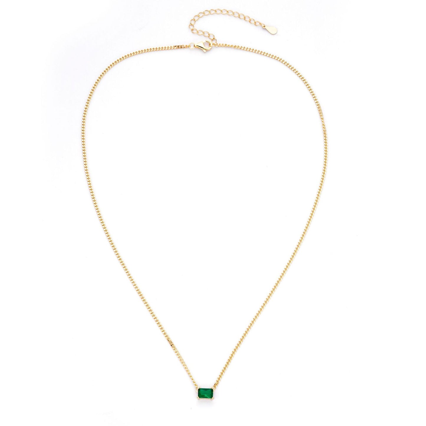 Korean Version S925 Sterling Silver Necklace Natural Zircon Pendant