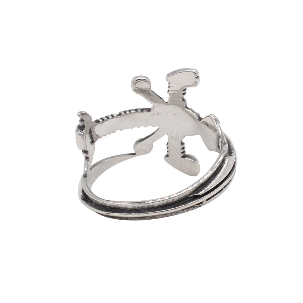 Planderful Titanium Steel Ring Unisex Durable Retro Japanese Sword Style For Men And Women