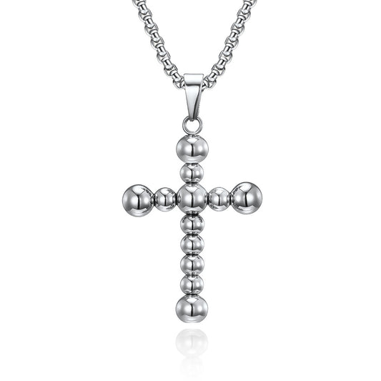 European and American Style Stainless Steel Cross Necklace for Men