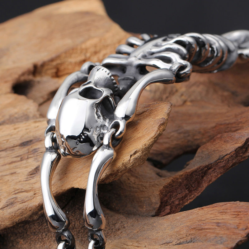 Halloween Horror Ghost Head – Punk Style Skull Men's Stainless Steel Bracelet