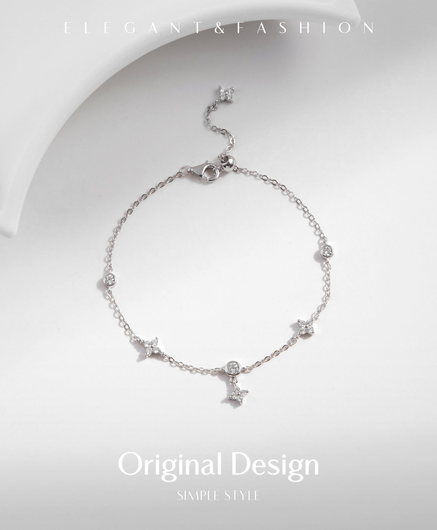 Planderful Everyday Genie Bracelet – Exquisite Zircon Four-Leaf Clover Design