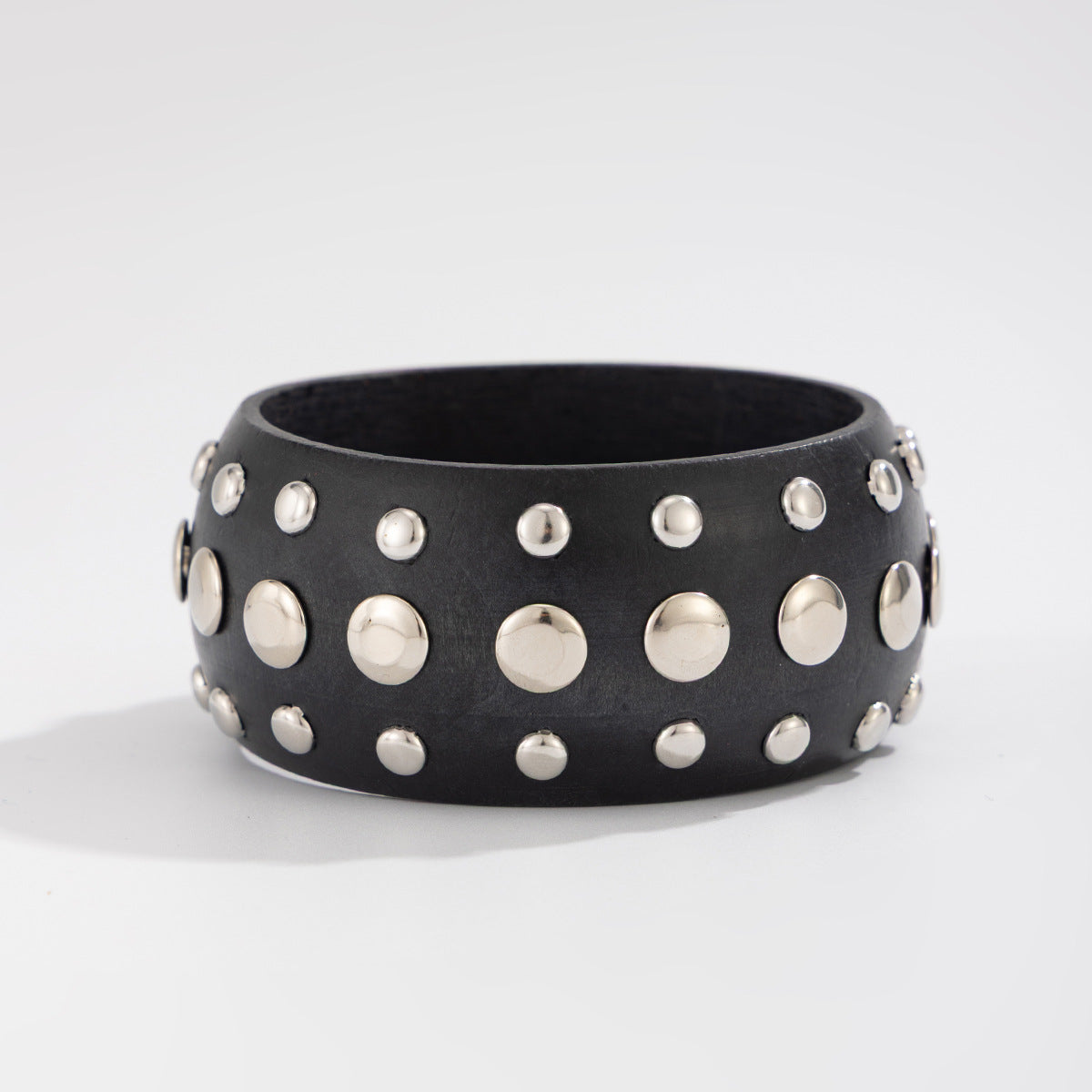 Cold And Exaggerated National Style Wooden Wide Bracelet Star Geometric Rivet Bracelet