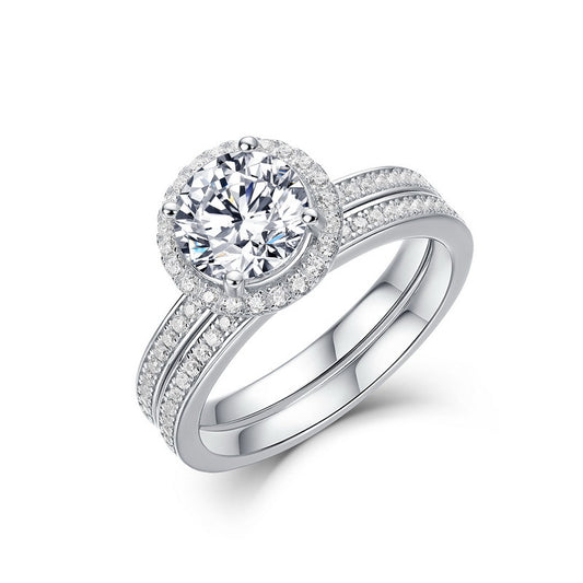 Planderful Classic Moissanite Sterling Silver Ring – 7.5 × 7.5 mm, 1.5 ct