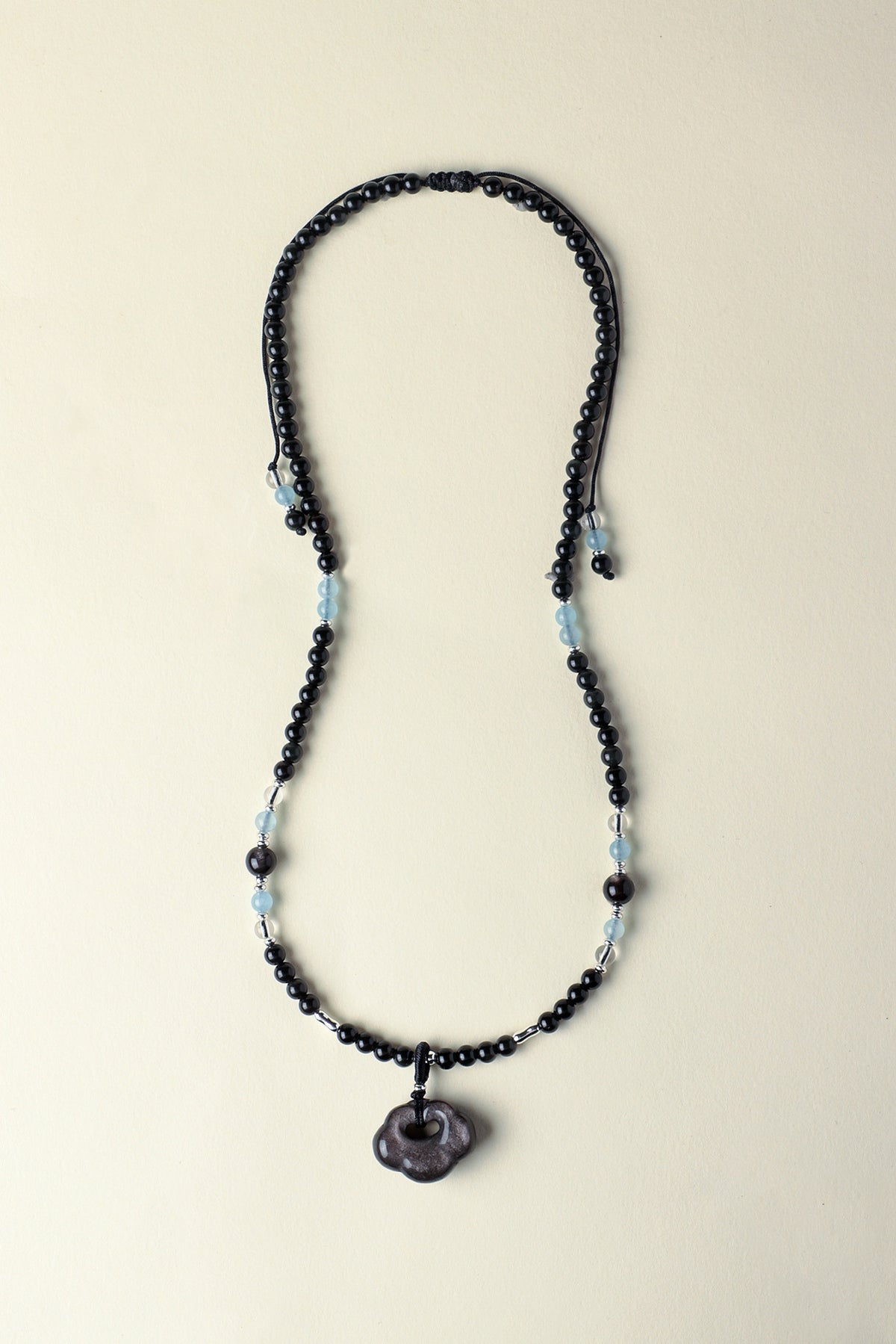 Aquamarine Obsidian Pendant Necklace