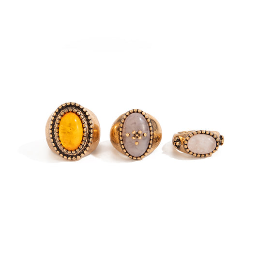 Planderful Vienna Verve Retro Medieval Ring For Vintage Jewelry Lovers Exaggerated Oval Metal Statement