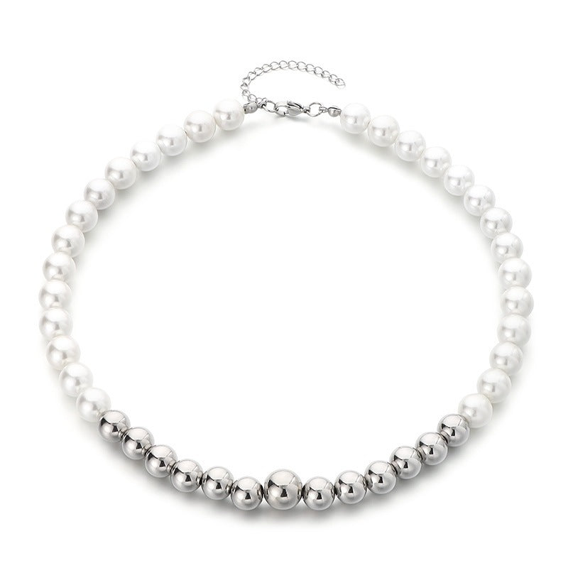 French Light Imitation Pearl Spell Round Bead Commuting Gentle Girl Versatile Necklace Collarbone