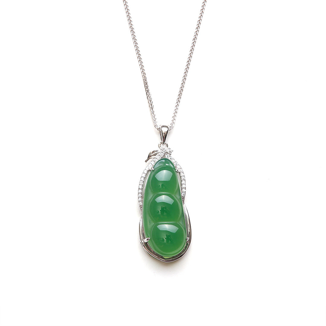 S925 Sterling Silver Natural Chalcedony Necklace