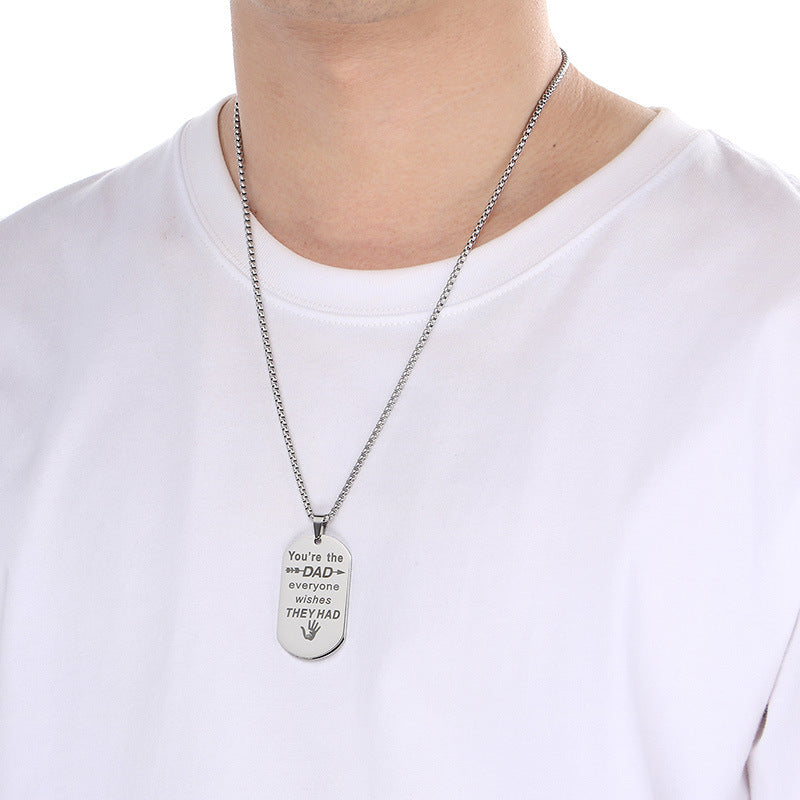 Planderful Dad Birthday Gift Stainless Steel Pendant Men