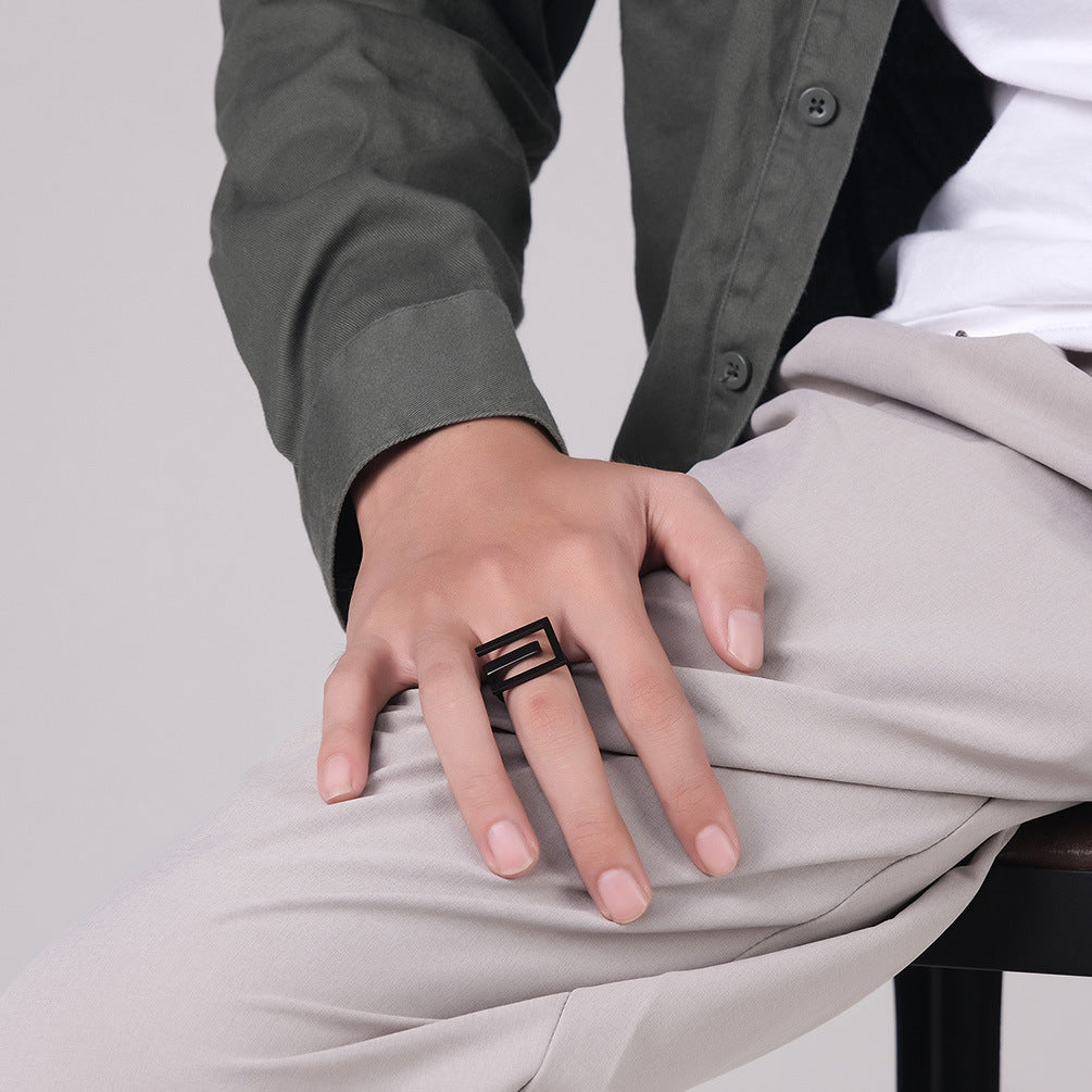 European and American Neutral Wind Stainless Steel Ring for Men