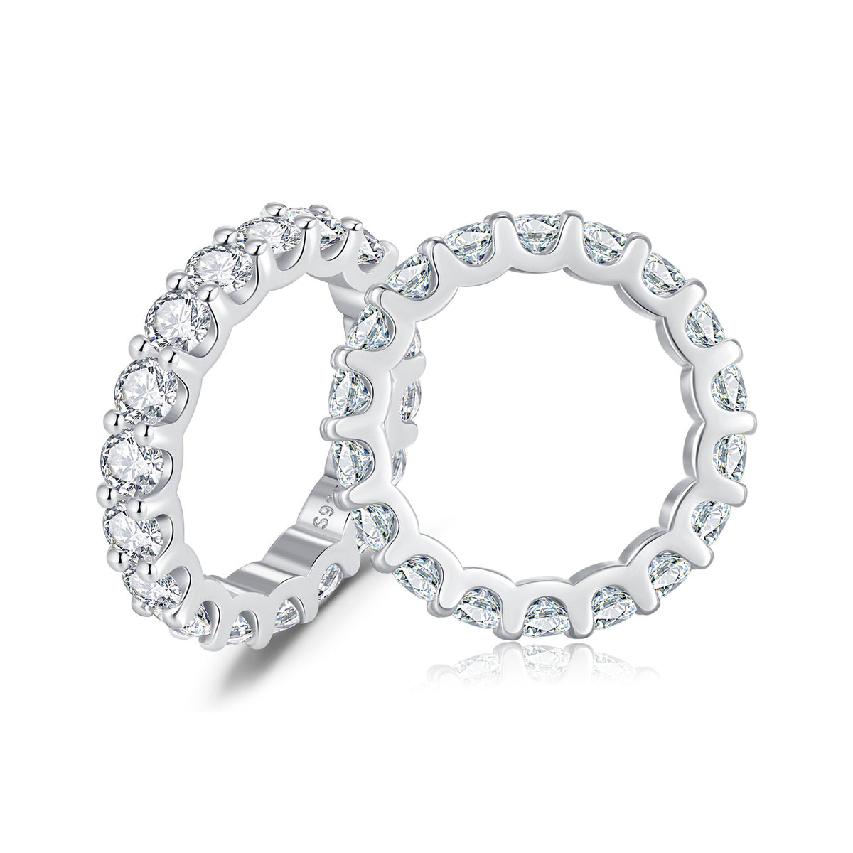 S925 Sterling Silver Moissanite Eternity-Style Band