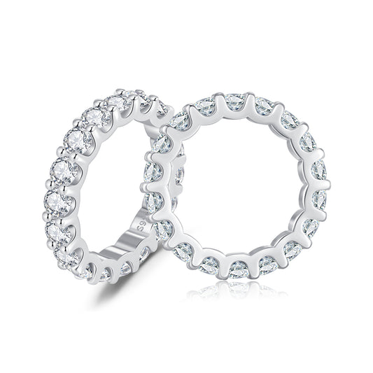 S925 Sterling Silver Moissanite Eternity-Style Band