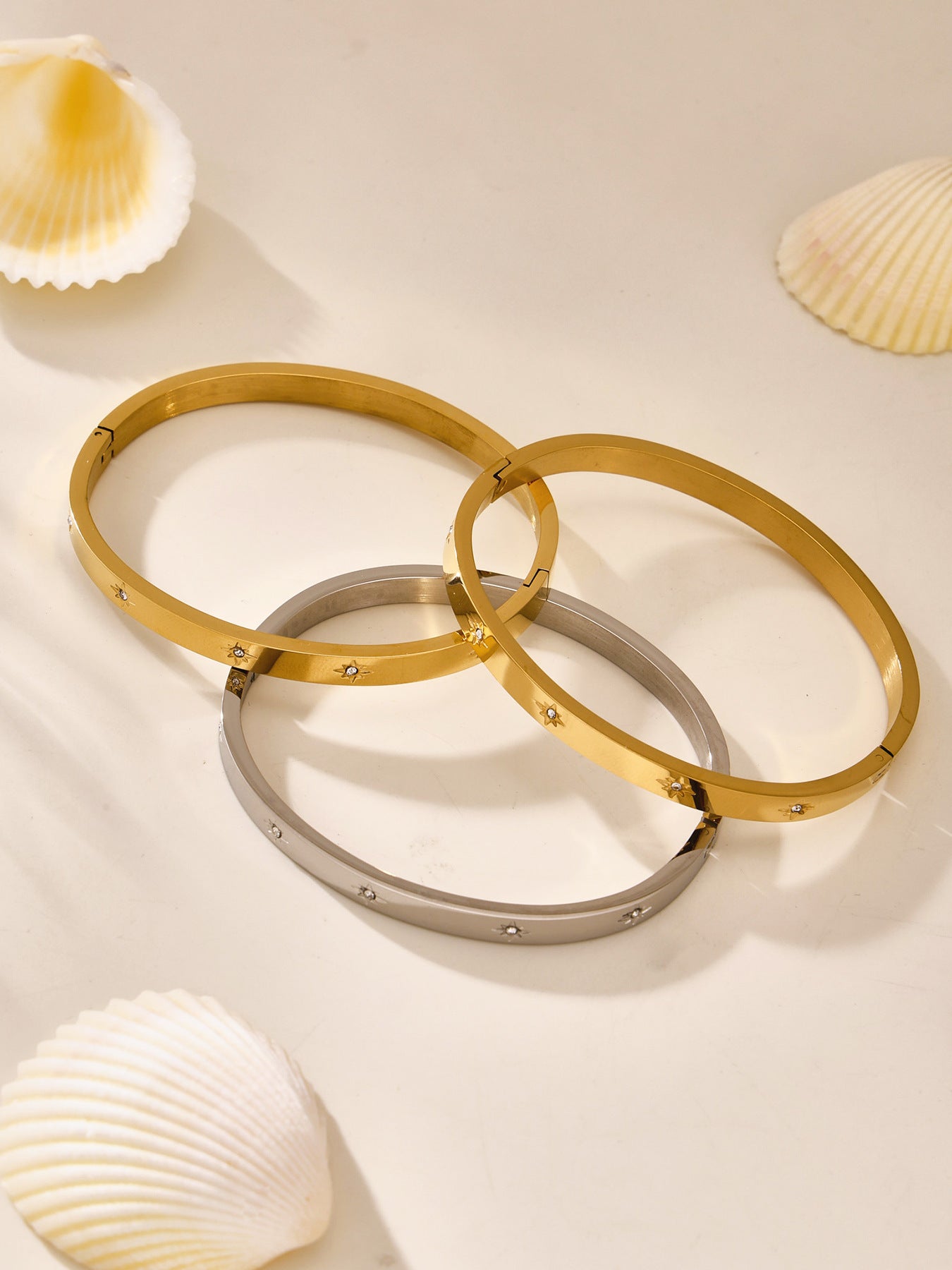 Planderful Women Stainless Steel Geometric Zircon Bracelet