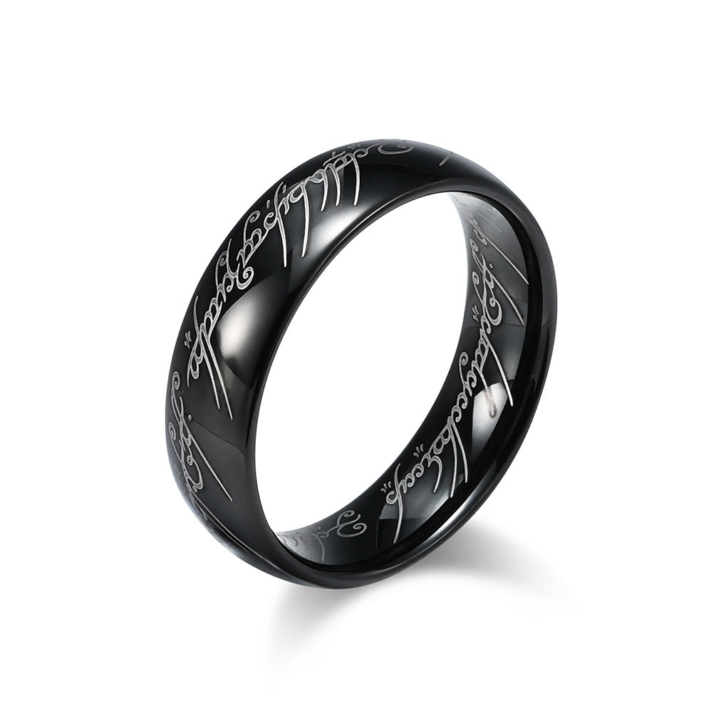 European And American Film And Television Ring King Tungsten Steel Ring For Men