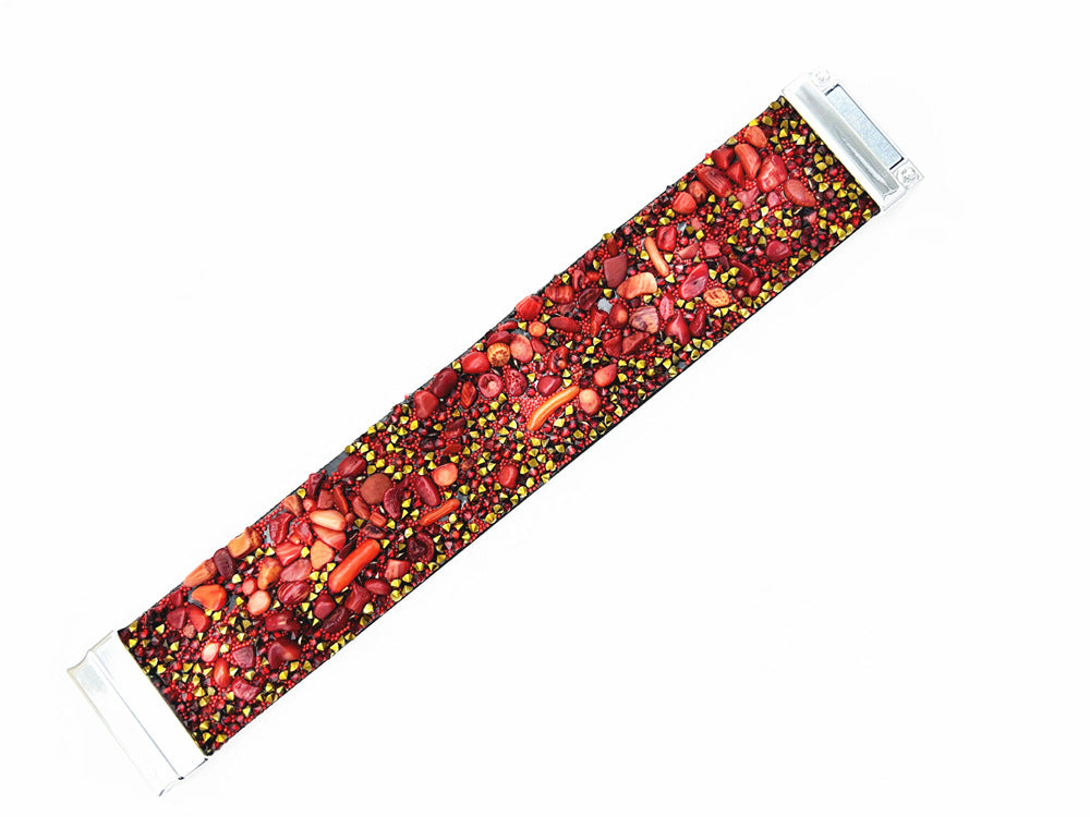 European Multi-layer Leather Bracelet with Natural Stone Inlay