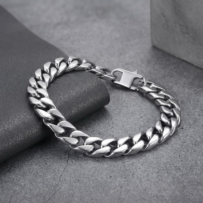 Bare Body 11mm Cuban Bracelet Casting Chain Stainless Steel Men's