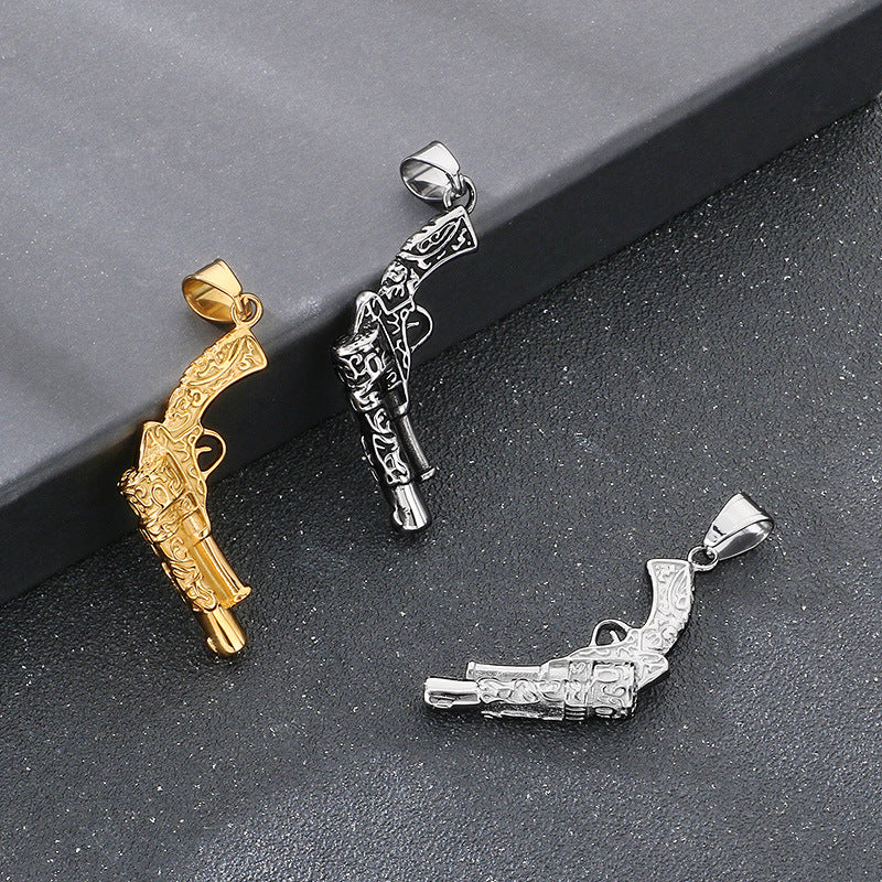 Planderful Everyday Genie Stainless Steel Pistol Pendant Men