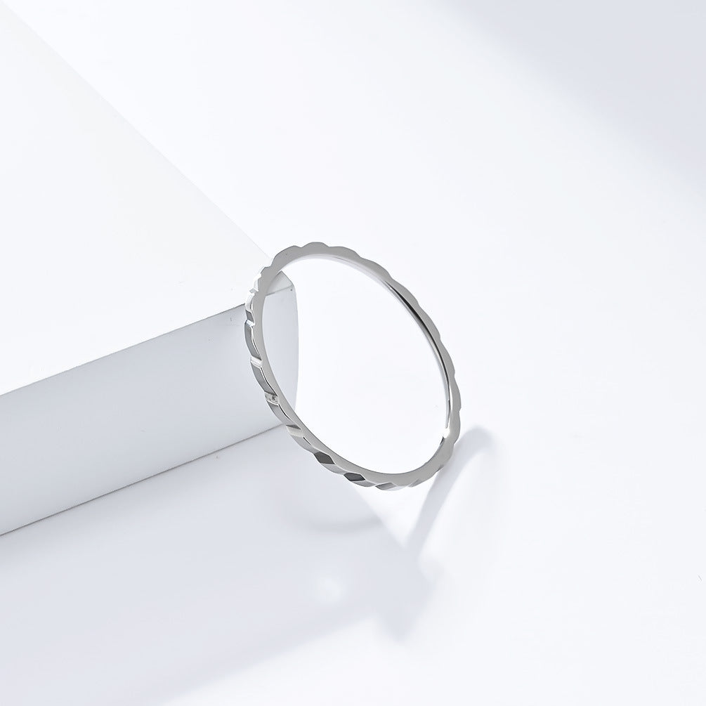 Planderful Titanium Steel Ring For Women 1mm Minimalist Elegant Everyday Jewelry