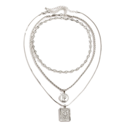 Planderful Butterfly Portrait Multi Layer Necklace Set Vienna Verve For Hip Hop Fashion Lovers