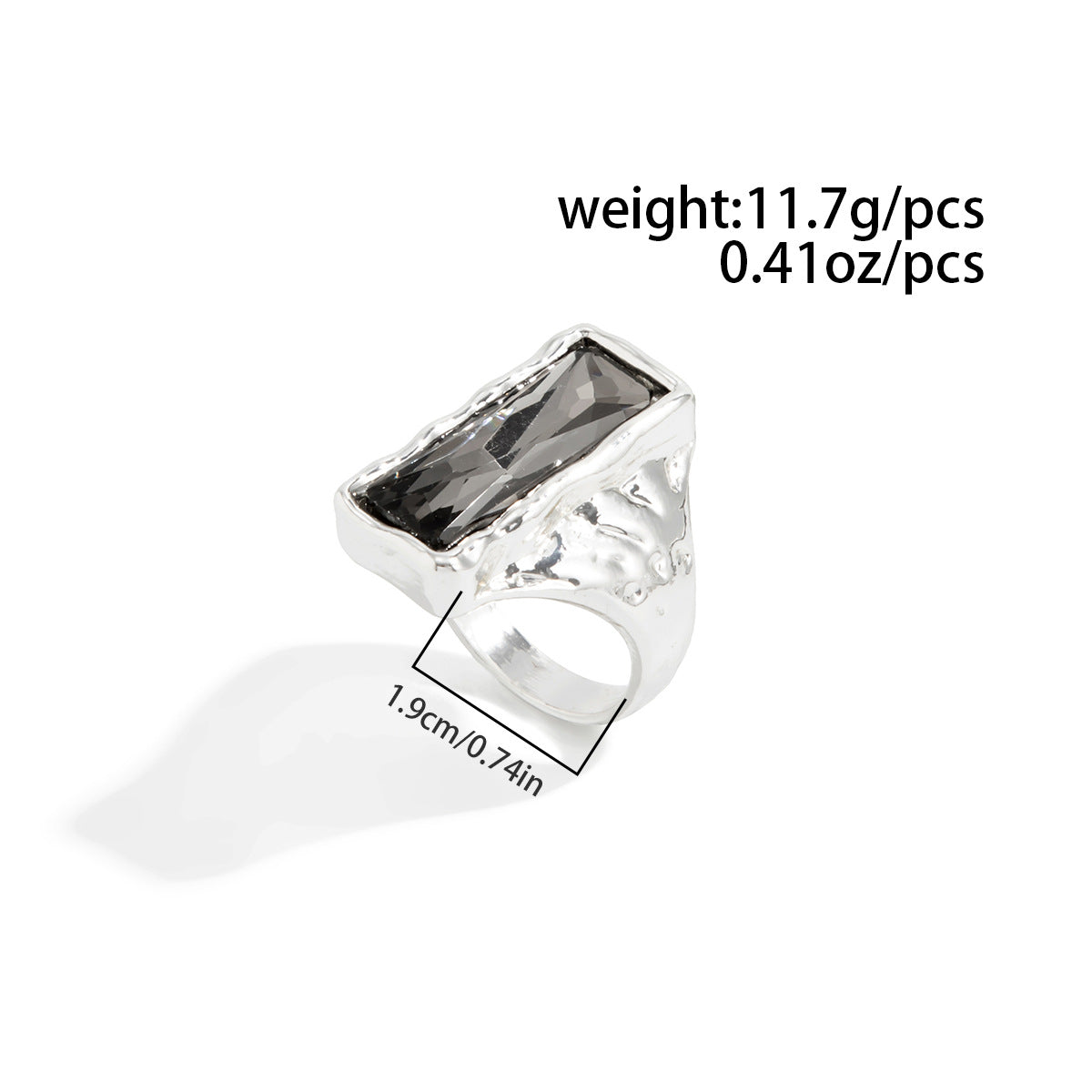 Black Acrylic Ring Planderful Vienna Verve For Minimalist Women Geometric Square Statement Jewelry