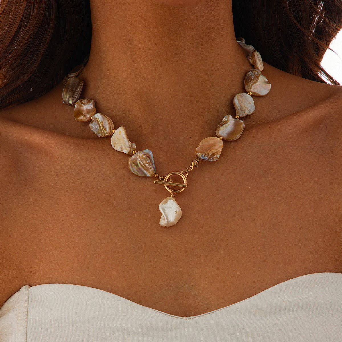 Ocean Wind Shell Piece Starfish Necklace Vacation Irregular Necklace