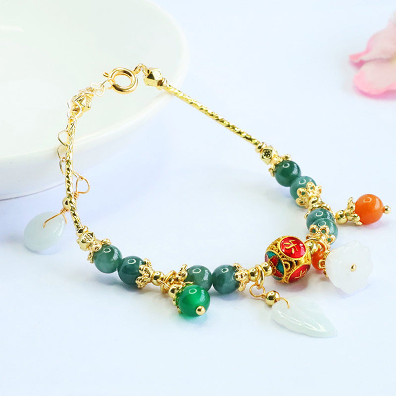 Blue Water Jadeite Enamel Bracelet