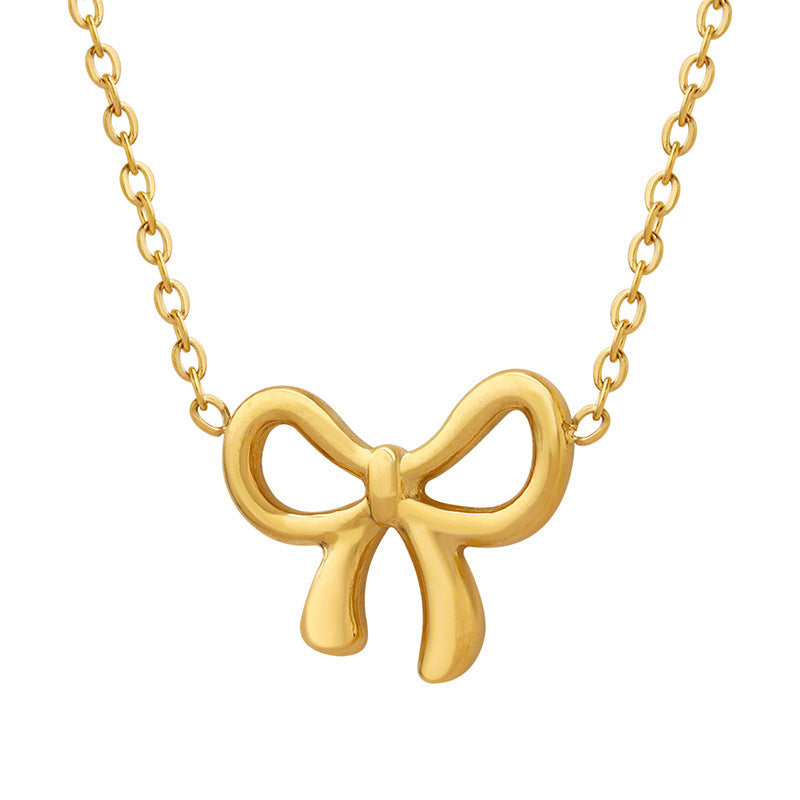 Kawaii Bow Pendant Necklace - Personalized Collarbone Chain Jewelry