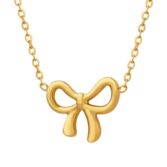 Kawaii Bow Pendant Necklace - Personalized Collarbone Chain Jewelry