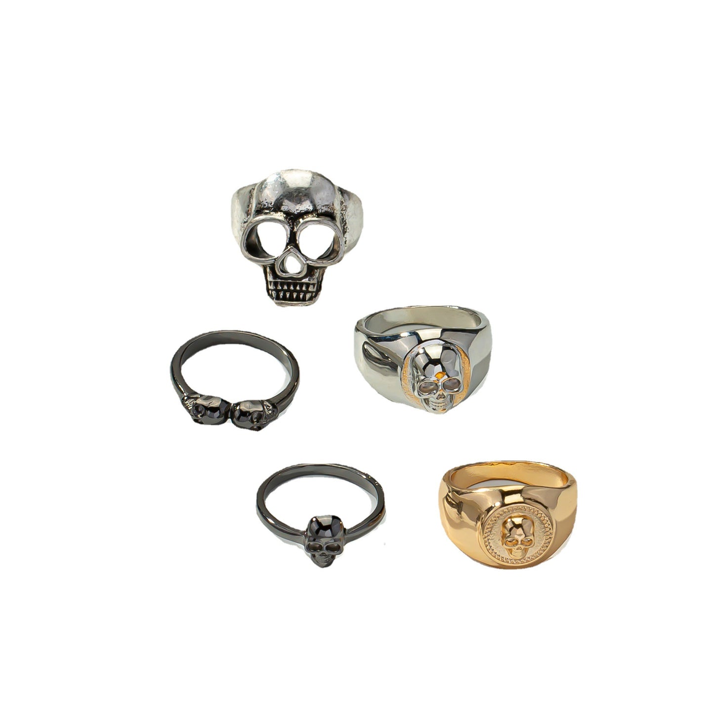 Skull Men's Ring Set: Europe & Cross-Border Fashion Statement