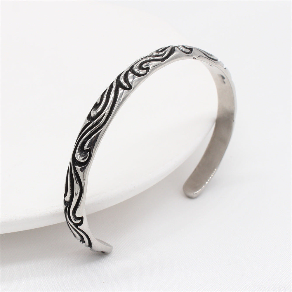 Planderful Everyday Genie – European and American Retro Men's Titanium Steel Bracelet