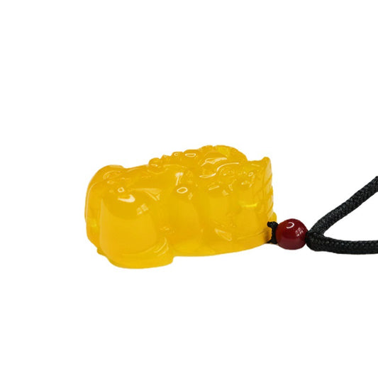 Yellow Chalcedony Pixiu Pendant