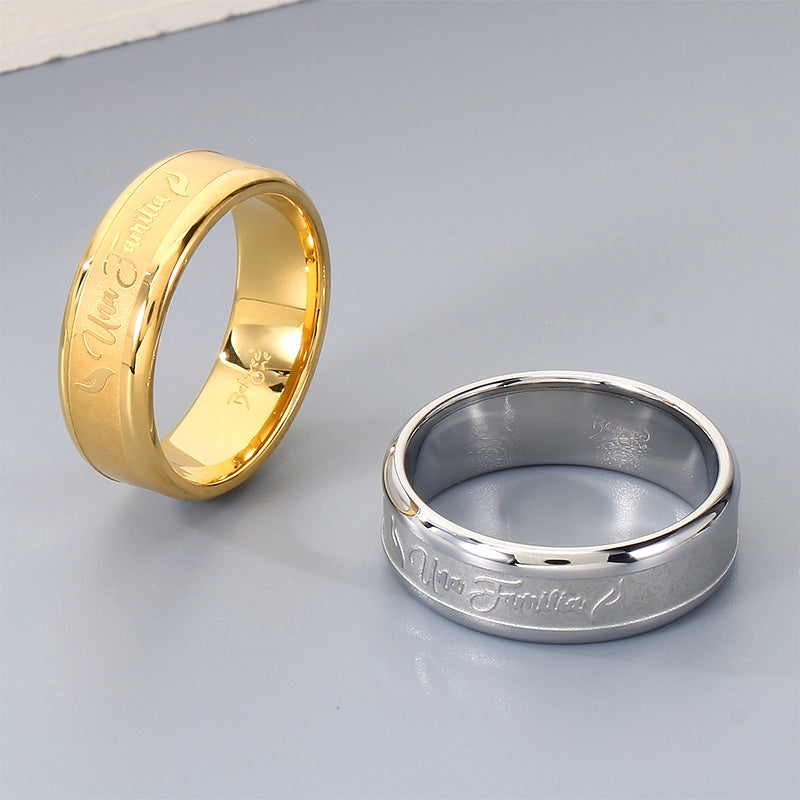 Style, Minimalist Wide Version Corroded Men's And Women's Rings, Titanium
