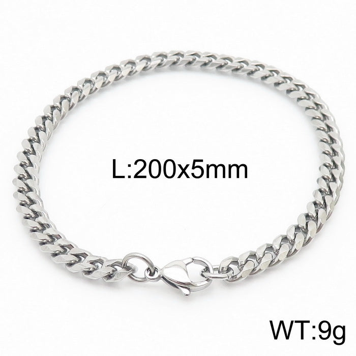 Cool Men's Titanium Steel Does Not Fade Lobster Buckle Bracelet Girls Niche Bracelet A