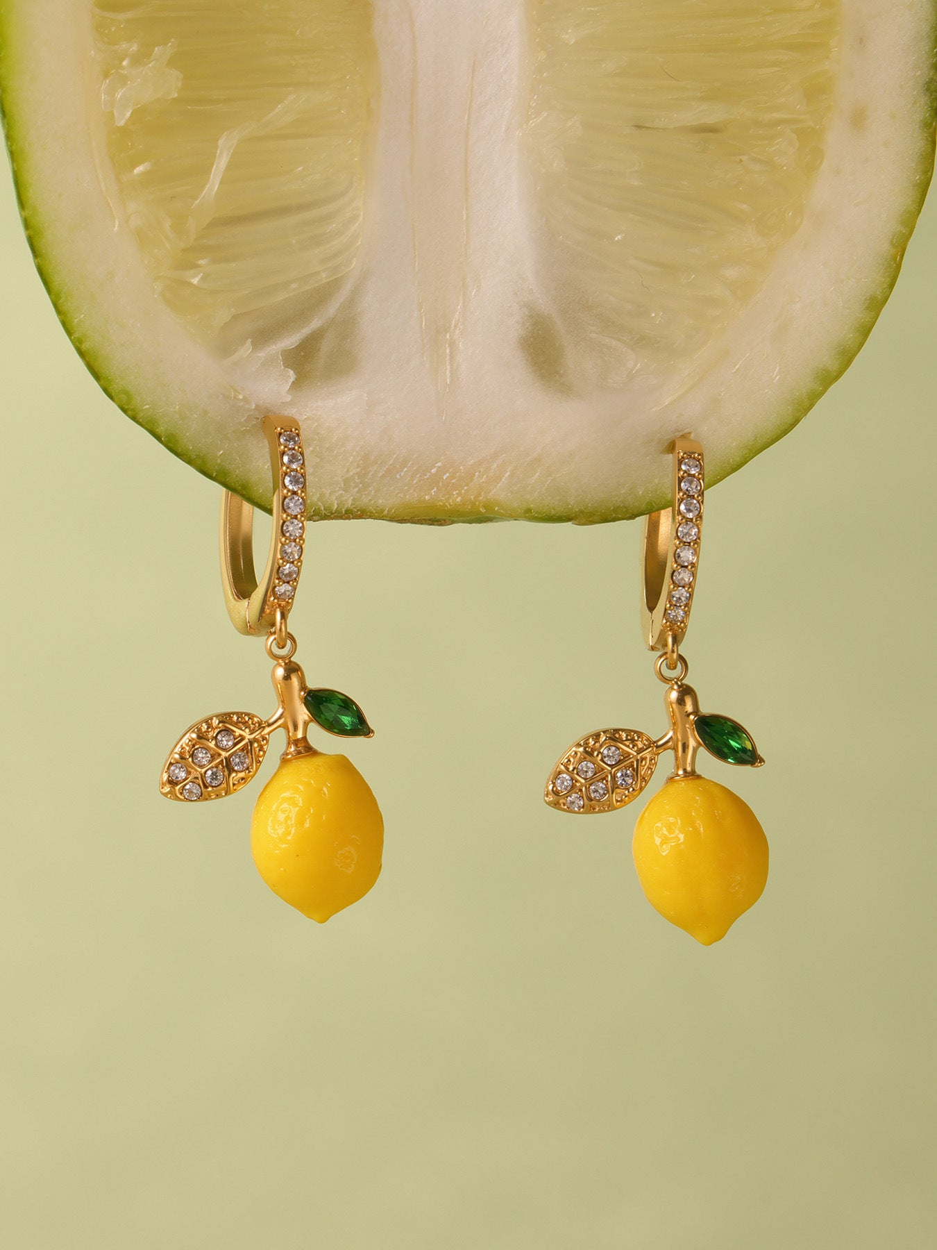 Planderful Lemon Resin Daisy Stud Earrings For Girls