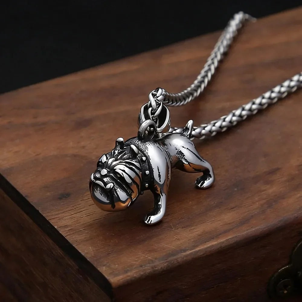 Vintage Polished Stainless Steel Pendant Necklace
