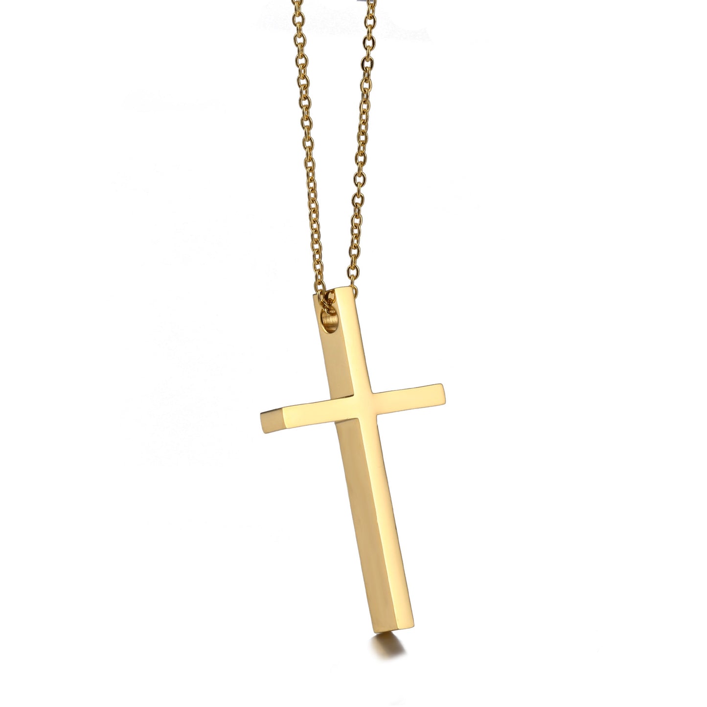 Planderful Everyday Genie Cross Pendant Necklace For Men Stainless Steel Hip Hop Style Bold Gift