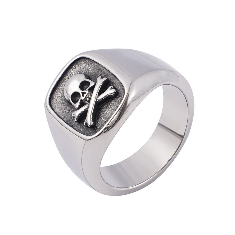 Classic Retro Skull Titanium Steel Ring