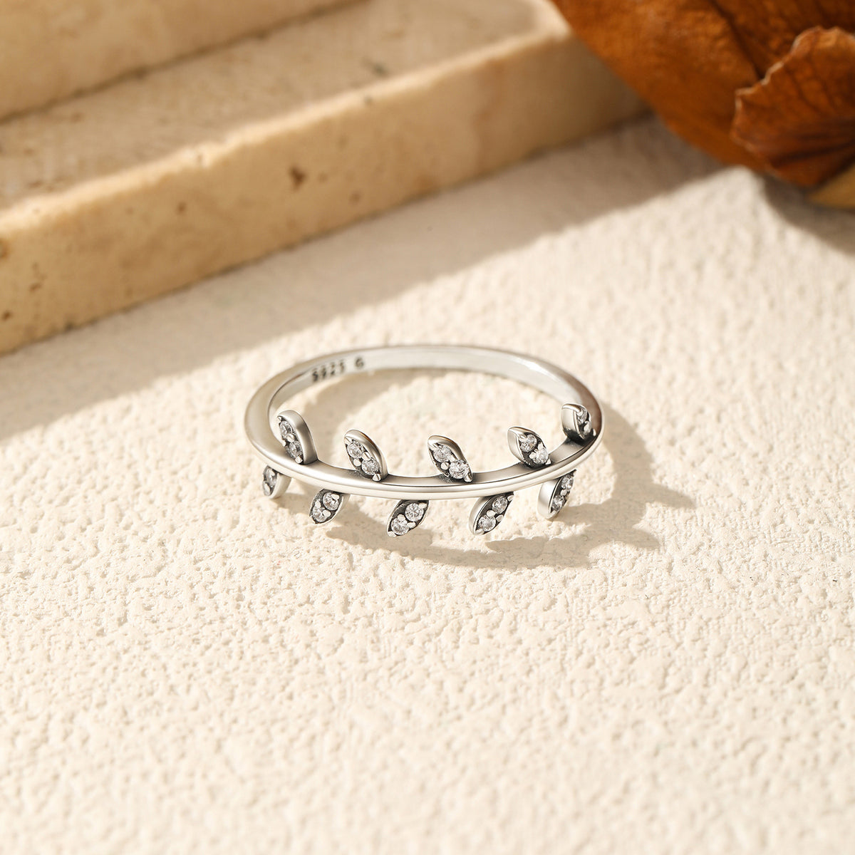 925 Sterling Silver Olive Leaf Ring
