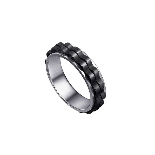 Stainless Steel Ring – Non-Fading Gear Men's Ring Ring – Rotatable