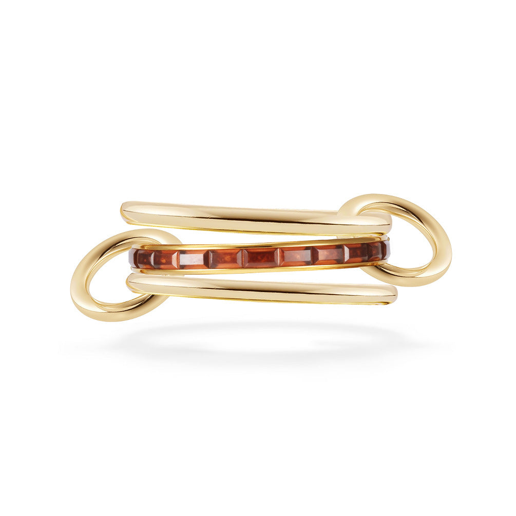 Planderful Collection Everyday Genie Zircon Rings Stacked Set Stainless Steel 18K Gold Plated Unisex Luxury Jewelry