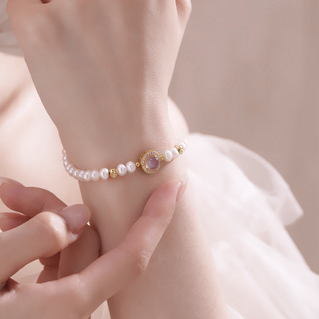 Pearl Hibiscus 925 Sterling Silver Women's Bracelet