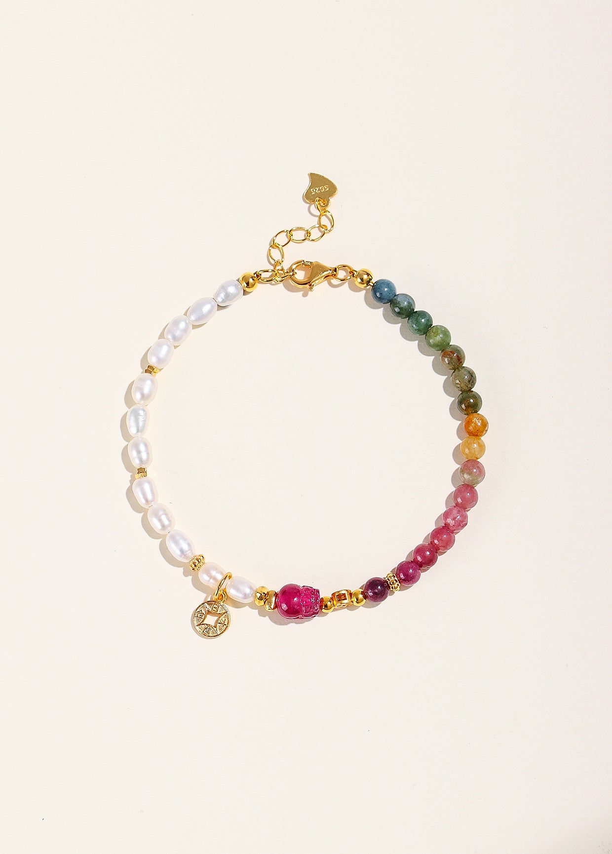 Planderful Fortune's Favor Bracelet – Freshwater Pearl and Tourmaline Elegance
