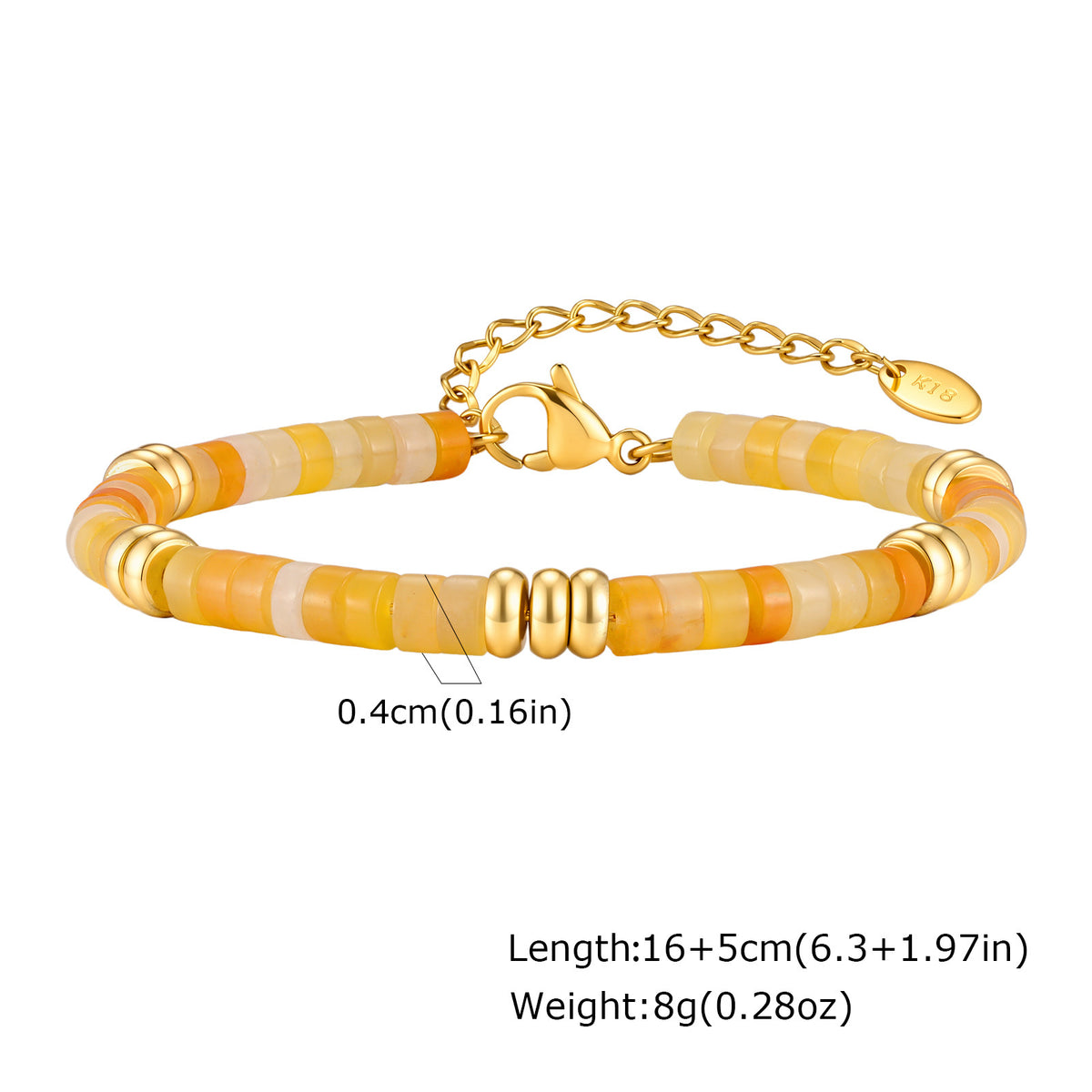 Natural Sea Powder Crystal Stainless Steel Bracelet Unisex