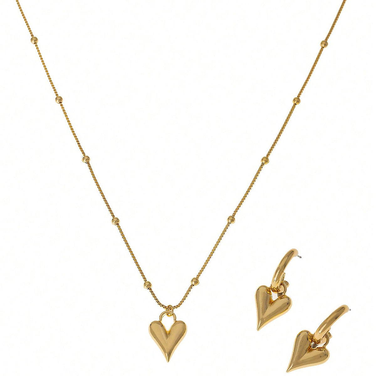 Glossy Metal Love Pendant Jewelry Set for Women by Planderful