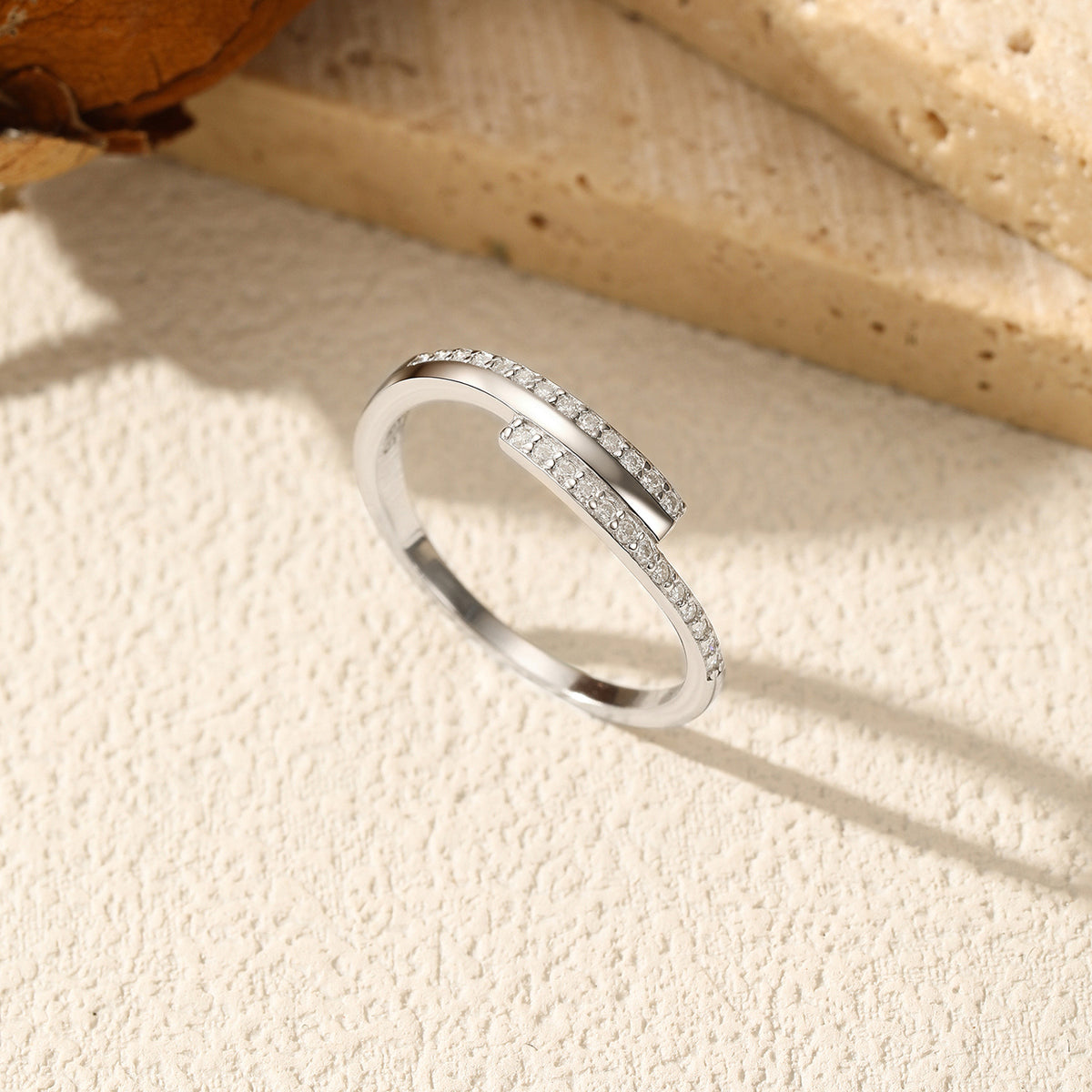 S925 Sterling Silver Double-Row Moissanite Band