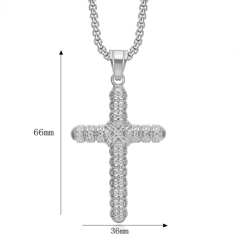 Punk Cross Stainless Steel Pendant Necklace