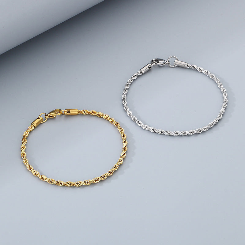 Twist Twist Rope Bracelet – In Europe & The United States – Stainless Steel Twist Chain