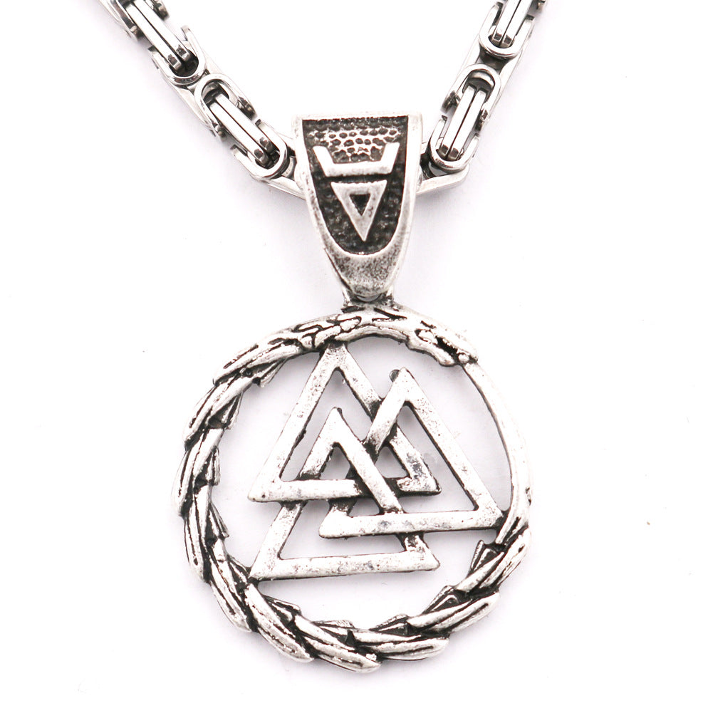 Viking Celtic Knot Titanium Steel Necklace for Men - Norse Legacy Collection